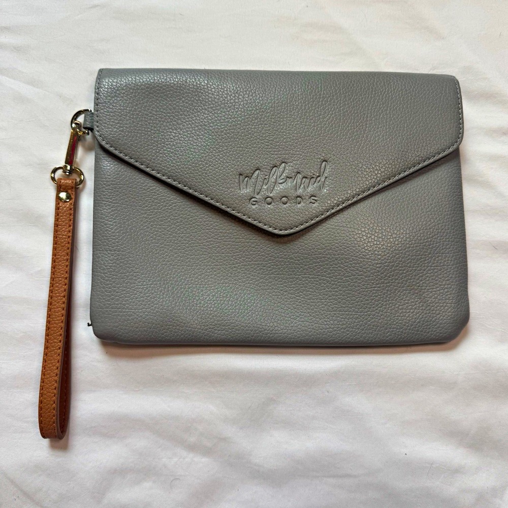 Milkmaid Goods Gray & Brown Diaper/Changing wallet, Vegan Leather